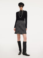 Wool Blend Tweed Cropped Jacket And Skirt Two-Piece Set GOELIA