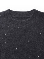100% Wool Sequins Women Sweater GOELIA