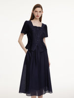 Tencel Blend Bowknot Blouse And Skirt Two-Piece Set GOELIA
