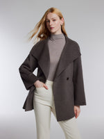 [Preview] Wool Cashmere Blend Double-Faced Women Wrap Coat GOELIA
