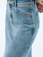 Denim Side Slit Women Eight-Panel Skirt GOELIA