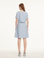 Acetate Blend Tweed Sequins Square Neck Women Mini Dress GOELIA