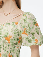 Cotton Floral Print Women Smocked Top GOELIA