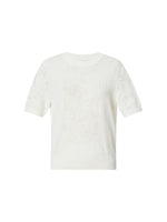 Lace Jacquard Round Neck Women Knit Top GOELIA