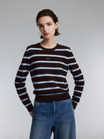 Tencel Wool Blend Stripe Women Knit Top GOELIA