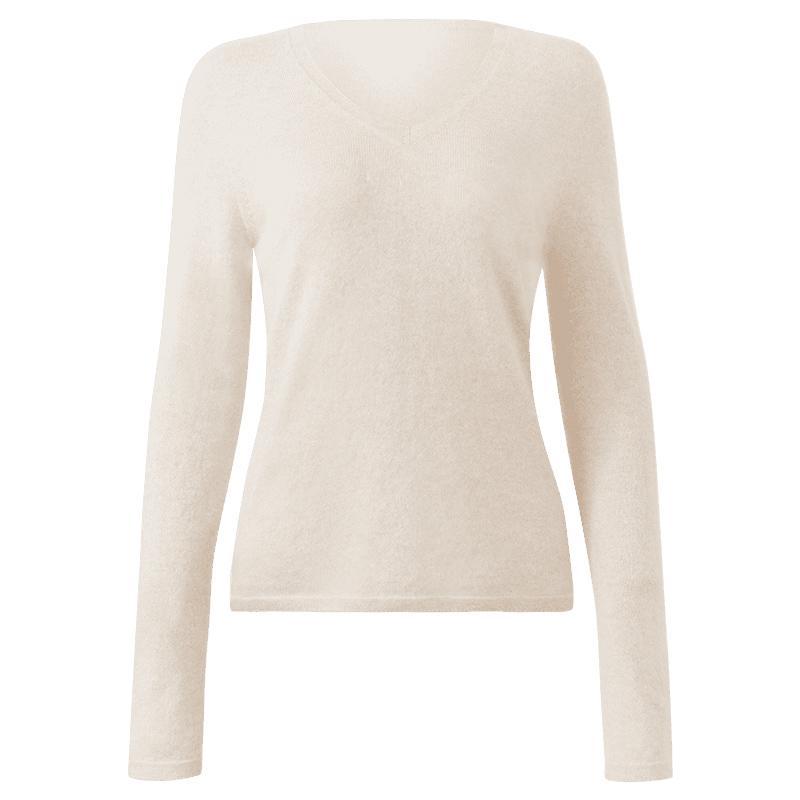 Seamless Cashmere V-Neck Sweater GOELIA