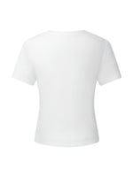 [Preview] Bowknot Print Gathered Waist Women T-Shirt GOELIA