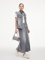 [Preview] Lyocell Cotton Blend Denim Women Column Skirt GOELIA