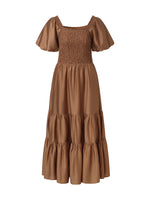 Tencel Blend Women Smocked Maxi Dress GOELIA
