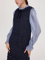 Tweed Faux Two-Piece Women Mini Dress GOELIA