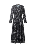 Floral Print Lantern Slit Sleeve Women Maxi Dress With Scrunchie GOELIA