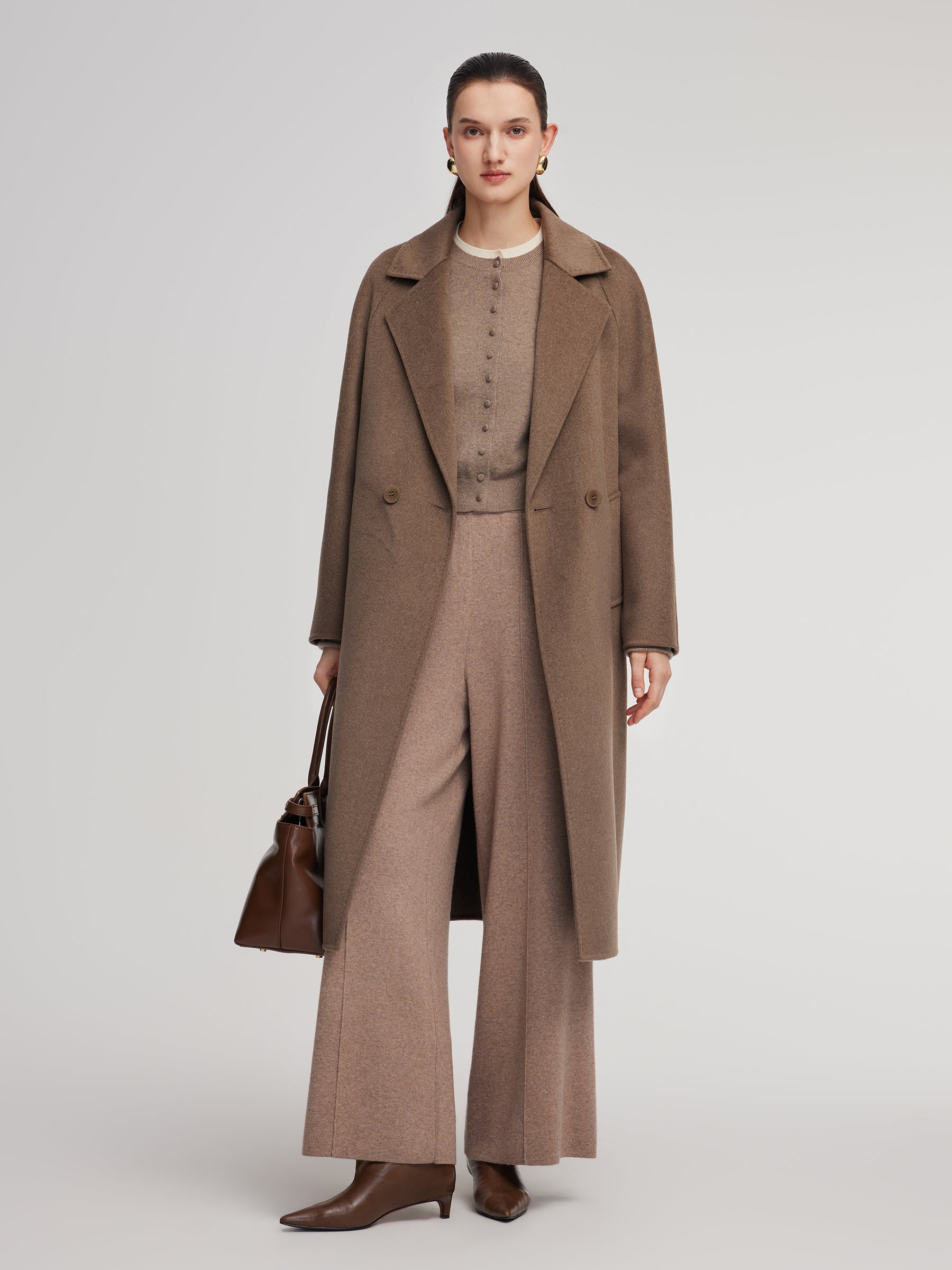 Cashmere Wool Blend H-Line Women Overcoat GOELIA