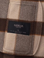 Cashmere Wool Blend Plaid Double-Faced Women Wrap Overcoat GOELIA