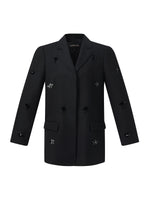 100% Worsted Wool Beaded Women Blazer GOELIA