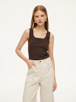 Square Neck Women Knit Tank Top GOELIA