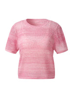 Gradient Openwork Knit Top And Knit Camisole Two-Piece Set GOELIA
