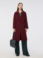 Cashmere Wool Double-Faced Notched Lapel Women Overcoat GOELIA