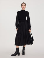Tencel Blend Patchwork Women Maxi Dress GOELIA