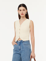 V-Neck Slim Fit Women Knit Vest GOELIA