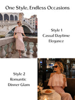 Smoky Pink Halter Neck Women Maxi Dress GOELIA
