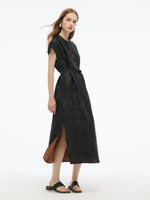19MM Gambiered Canton Gauze Women Qipao Maxi Dress GOELIA