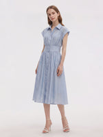 Tencel Blend Women Midi Shirt Dress With Slip GOELIA