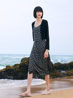 Spaghetti Strap Dress With Knitted Cardigan Two-Piece Set GOELIA