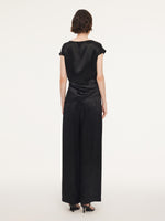100% Acetate Ruched Side Top And Pants Two-Piece Set GOELIA