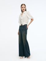 Denim High-Waisted Women Flared Jeans GOELIA