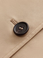 Cotton Self-Tie Belt Women Long Trench Coat GOELIA