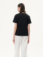 22MM Mulberry Silk Tencel Blend Women Letter Print T-Shirt GOELIA