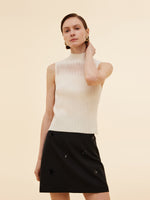Tencel Blend Women Mock Neck Knit Tank Top GOELIA