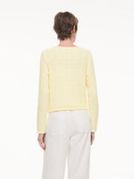 V-Neck Single-Breasted Women Textured Cardigan GOELIA