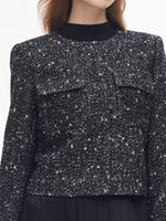 Wool Blend Round Neck Women Jacket GOELIA
