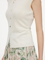 Tencel Blend Side Twist Women Cap Sleeve Knit Top GOELIA
