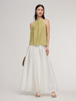 100% Linen Women Halter Tank Top GOELIA