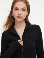 [Preview] Double-Brushed Stretch Zip Jacket And Pants Two-Piece Set GOELIA