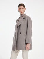 [Preview] Cashmere Wool Blend Double-Faced Women Mid-Length Coat GOELIA