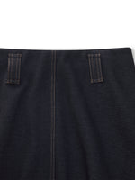 Denim Look Women A-Line Skirt With Belt GOELIA