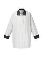Cotton Blend Relaxed A-Line Women Mid Length Trench Coat GOELIA