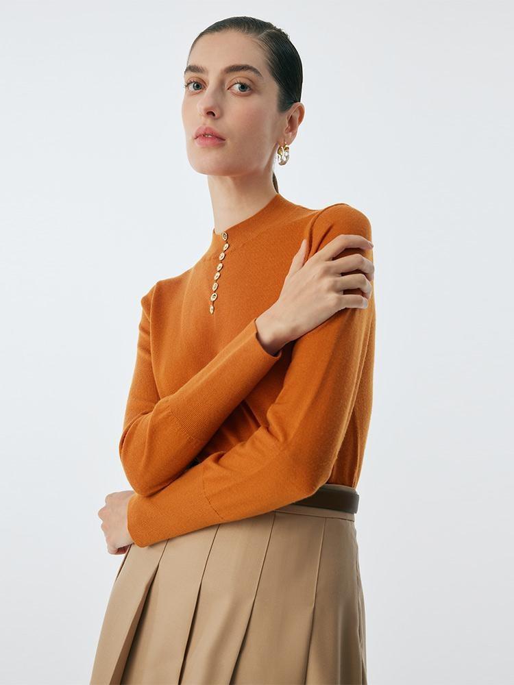 Mid-Collar Woolen Slim Women Sweater GOELIA