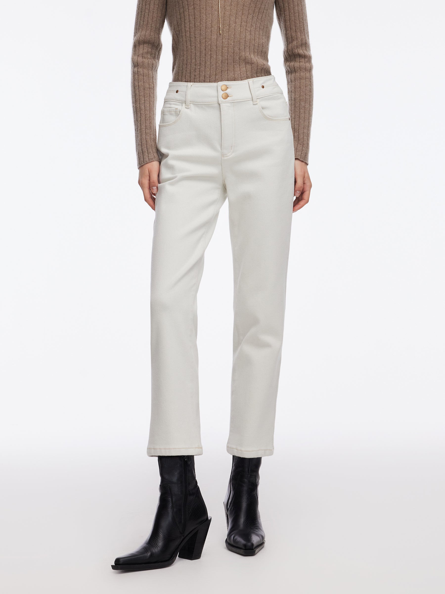 [Preview] Denim Fleece Lined Women Ankle Length Jeans GOELIA