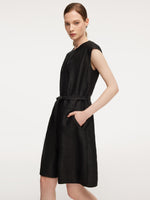 18MM Gambiered Canton Gauze Women Belted Romper GOELIA
