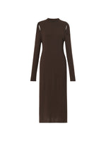100% Wool Mock Neck Women Knit Maxi Dress GOELIA