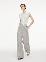 [Preview] Lyocell Wool Blend Tie Front Women Knit Top GOELIA