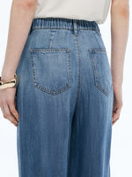 100% Tencel Denim Gradient Women Adjustable Waist Jeans GOELIA