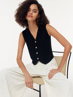 V-Neck Slim Fit Women Knit Vest GOELIA