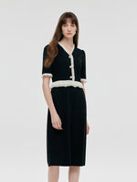 Ruffle Patchwork Women Midi Dress GOELIA