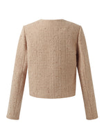 Alpaca And Wool Tweed Women Crop Jacket GOELIA