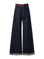 [Preview] Lyocell Cotton Blend Denim Women Jeans With Belt GOELIA